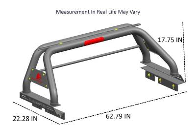 Black Horse Off Road - CLASSIC Roll Bar Kit-With 2 Set of 7.0".Black Trim Rings LED Flood Lights-Black-2015-2026 Chevrolet Colorado|2015-2026 GMC Canyon|Black Horse Off Road - Image 20