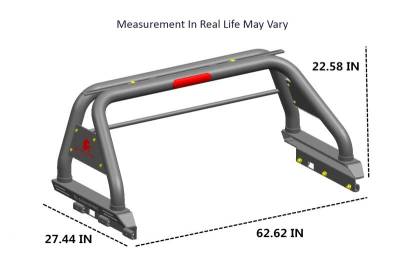 Black Horse Off Road - CLASSIC Roll Bar Kit-With 2 Set of 7.0".Black Trim Rings LED Flood Lights-Black-2020-2026 Jeep Gladiator|Black Horse Off Road - Image 5