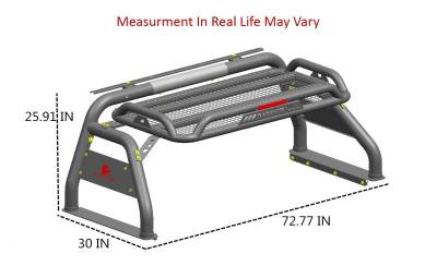 Black Horse Off Road - ATLAS Roll Bar Kit-With 2 Set of 7.0".Red Trim Rings LED Flood Lights-Black-1999-2026 Ford F-250 Super Duty|1999-2026 Ford F-350 Super Duty|1999-2026 Ford F-450 Super Duty|Black Horse Off Road - Image 7