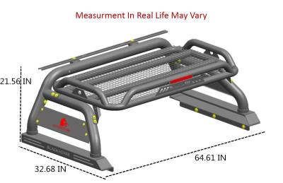 Black Horse Off Road - ATLAS Roll Bar Kit-With 2 Set of 7.0".Red Trim Rings LED Flood Lights-Black-2015-2026 Chevrolet Colorado|2015-2026 GMC Canyon|Black Horse Off Road - Image 3