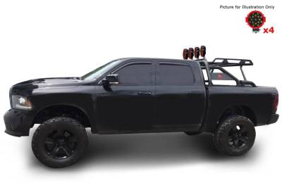 Black Horse Off Road - WARRIOR Roll Bar-With 2 Set of 7.0".Black Trim Rings LED Flood Lights-Black-Silverado/Sierra 14+,Ford F-150 15+,Dodge Ram 15+|Black Horse Off Road - Image 35