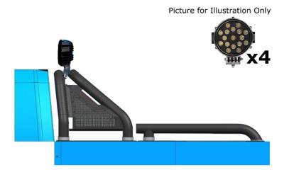 Black Horse Off Road - GLADIATOR Roll Bar Kit-With 2 Set of 7.0".Black Trim Rings LED Flood Lights-Black-2015-2026 GMC Canyon|2015-2026 Chevrolet Colorado|2015-2026 Toyota Tacoma|Black Horse Off Road - Image 26