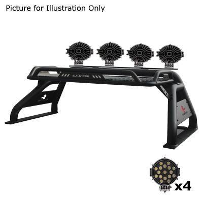 Black Horse Off Road - ATLAS Roll Bar Kit-With 2 Set of 7.0".Black Trim Rings LED Flood Lights-Black-2005-2021 Nissan Frontier|Black Horse Off Road - Image 7