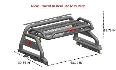 Black Horse Off Road - ATLAS Roll Bar Kit-With 2 pairs of 7.0" Black Trim Rings LED Flood Lights-Black-2019-2026 Ford Ranger|Black Horse Off Road - Image 15