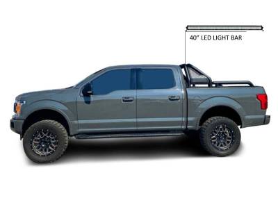 Black Horse Off Road - GLADIATOR Roll Bar Kit-With 40" LED light Bar-Black-Silverado/Sierra 14+,Ford F-150 15+,Dodge Ram 15+|Black Horse Off Road - Image 7