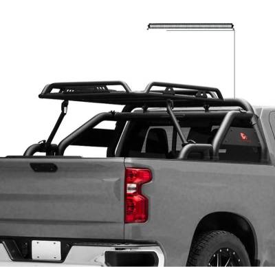 Black Horse Off Road - WARRIOR Roll Bar-With 40" LED light Bar-Black-Silverado/Sierra 14+,Ford F-150 15+,Dodge Ram 15+|Black Horse Off Road - Image 9