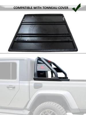 Black Horse Off Road - CLASSIC Roll Bar Kit-With 40in LED Light Bar-Black-2020-2026 Jeep Gladiator|Black Horse Off Road - Image 7