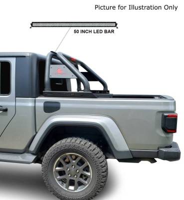Black Horse Off Road - CLASSIC Roll Bar Kit-With 40in LED Light Bar-Black-2020-2026 Jeep Gladiator|Black Horse Off Road - Image 11