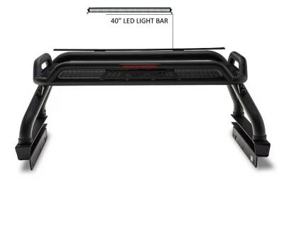 Black Horse Off Road - ATLAS Roll Bar Kit-With 40" LED light Bar-Black-2015-2026 Chevrolet Colorado|2015-2026 GMC Canyon|Black Horse Off Road - Image 5