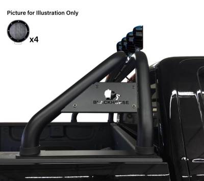 Black Horse Off Road - CLASSIC Roll Bar Kit-With 2 Set of 5.3" Black Trim Rings LED Flood Lights-Black-2019-2026 Ram 1500 ( Excludes Classic model )|Black Horse Off Road - Image 11