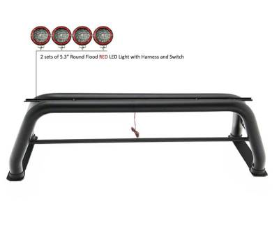 Black Horse Off Road - CLASSIC Roll Bar Kit-With 2 Set of 5.3" Black Trim Rings LED Flood Lights-Black-2019-2026 Ram 1500 ( Excludes Classic model )|Black Horse Off Road - Image 20