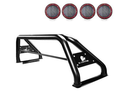 Black Horse Off Road - CLASSIC Roll Bar Kit-With 2 Set of 5.3" Black Trim Rings LED Flood Lights-Black-2019-2026 Ram 1500 ( Excludes Classic model )|Black Horse Off Road - Image 37