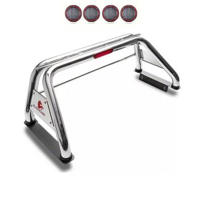 Black Horse Off Road - CLASSIC Roll Bar Kit-With 2 Set of 5.3" Black Trim Rings LED Flood Lights-Stainless Steel-2019-2026 Ram 1500 ( Excludes Classic model )|Black Horse Off Road - Image 9