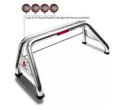 Black Horse Off Road - CLASSIC Roll Bar Kit-With 2 Set of 5.3" Black Trim Rings LED Flood Lights-Stainless Steel-2019-2026 Ram 1500 ( Excludes Classic model )|Black Horse Off Road - Image 15