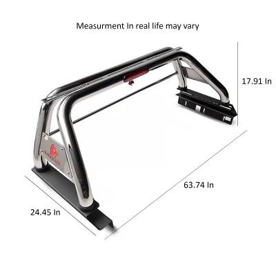 Black Horse Off Road - CLASSIC Roll Bar Kit-With 2 Set of 5.3" Black Trim Rings LED Flood Lights-Stainless Steel-2015-2026 GMC Canyon|2015-2026 Chevrolet Colorado|Black Horse Off Road - Image 9