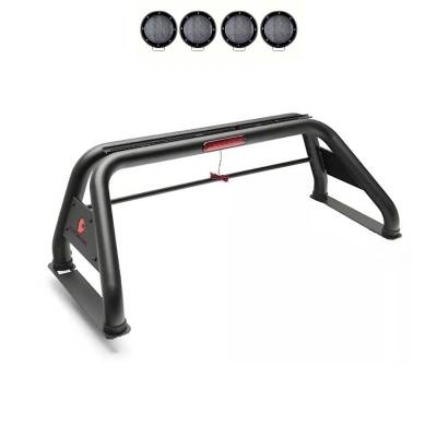 CLASSIC Roll Bar Kit-With 2 Set of 5.3" Black Trim Rings LED Flood Lights-Black-1999-2026 Ford F-250 Super Duty|1999-2026 Ford F-350 Super Duty|1999-2026 Ford F-450 Super Duty|Black Horse Off Road