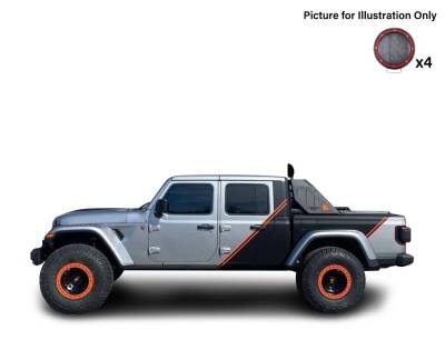 Black Horse Off Road - VIGOR Roll Bar Kit-With 2 Set of 5.3" Black Trim Rings LED Flood Lights-Black-2020-2026 Jeep Gladiator|Black Horse Off Road - Image 13
