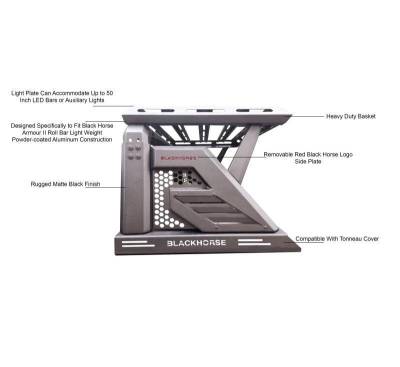 Black Horse Off Road - ARMOUR II Roll Bar W/Basket-Black-2019-2026 Ford Ranger|Black Horse Off Road - Image 12
