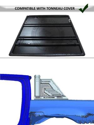 Black Horse Off Road - ARMOUR II Roll Bar Kit-With 2 Set of 5.3" Black Trim Rings LED Flood Lights-Black-2005-2026 Toyota Tacoma|Black Horse Off Road - Image 5