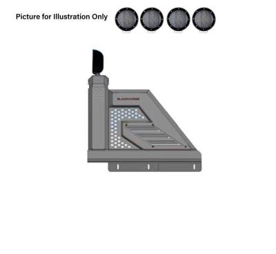 Black Horse Off Road - ARMOUR II Roll Bar Kit-With 2 Set of 5.3" Black Trim Rings LED Flood Lights-Black-2005-2026 Toyota Tacoma|Black Horse Off Road - Image 12