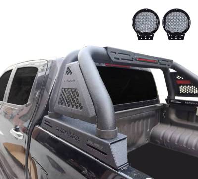 Black Horse Off Road - CLASSIC Pro Roll Bar Kit-With Set of 9" Black Round LED Light-Textured Black-2015-2026 GMC Canyon|2015-2026 Chevrolet Colorado|Black Horse Off Road - Image 21