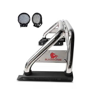 Black Horse Off Road - CLASSIC Roll Bar Kit-With Set of 9" Black Round LED Light-Stainless Steel-2005-2021 Nissan Frontier|Black Horse Off Road - Image 21