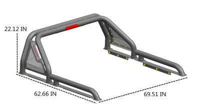 Black Horse Off Road - GLADIATOR Roll Bar Kit-With Set of 9" Black Round LED Light-Black-Silverado/Sierra 14+,Ford F-150 15+,Dodge Ram 15+|Black Horse Off Road - Image 5