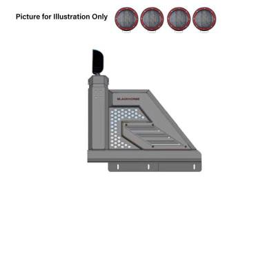 Black Horse Off Road - ARMOUR II Roll Bar Kit-With 2 Set of 5.3" Black Trim Rings LED Flood Lights-Black-2005-2026 Toyota Tacoma|Black Horse Off Road - Image 13