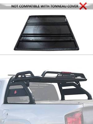 Black Horse Off Road - ATLAS Roll Bar Kit-With 2 Set of 7.0".Black Trim Rings LED Flood Lights-Black-2015-2026 Toyota Tacoma|Black Horse Off Road - Image 25