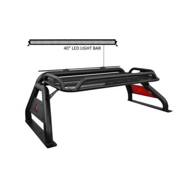 Black Horse Off Road - ATLAS Roll Bar Kit-With 40" LED light Bar-Black-2015-2026 Toyota Tacoma|Black Horse Off Road - Image 9