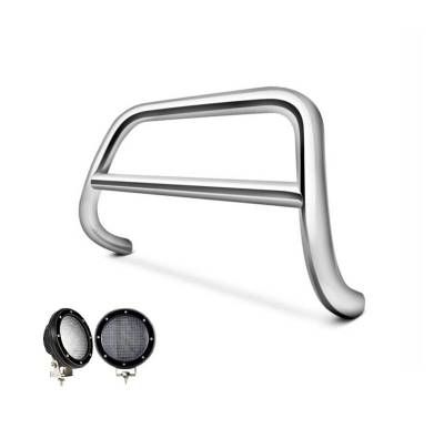 A Bar With Set of 5.3" Black Trim Rings LED Flood Lights-Stainless Steel-2006-2018 Toyota Rav4|Black Horse Off Road