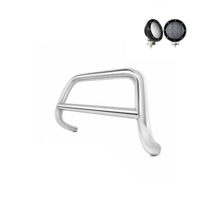 Black Horse Off Road - A Bar With Set of 5.3" Black Trim Rings LED Flood Lights-Stainless Steel-2008-2016 Chrysler Town & Country|2008-2018 Dodge Grand Caravan|Black Horse Off Road - Image 3