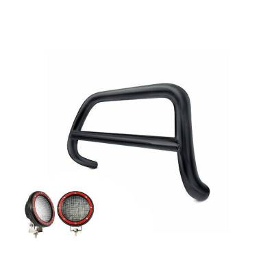 Black Horse Off Road - A Bar With Set of 5.3" Red Trim Rings LED Flood Lights-Black-2007-2011 Dodge Nitro|2002-2011 Jeep Liberty|Black Horse Off Road - Image 3