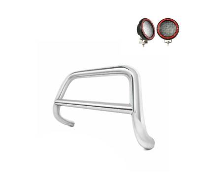 Black Horse Off Road - A Bar With Set of 5.3" Red Trim Rings LED Flood Lights-Stainless Steel-2011-2017 Nissan Juke|Black Horse Off Road - Image 3