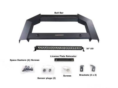 Black Horse Off Road - ARMOUR Bull Bar-Matte Black-2007-2018 Chevrolet Silverado 1500/GMC Sierra 1500|2019 Chevrolet Silverado 1500 LD/ GMC Sierra 1500 Limited|Black Horse Off Road - Image 6