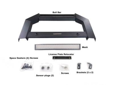 Black Horse Off Road - ARMOUR Bull Bar-Matte Black-2007-2018 Chevrolet Silverado 1500/GMC Sierra 1500|2019 Chevrolet Silverado 1500 LD/ GMC Sierra 1500 Limited|Black Horse Off Road - Image 10