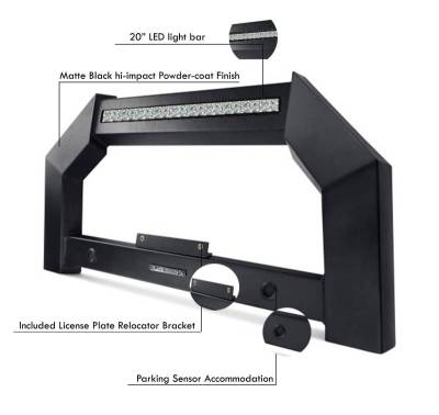 Black Horse Off Road - ARMOUR Bull Bar-Matte Black-2024-2026 Toyota Tacoma|Black Horse Off Road - Image 8