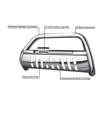 Black Horse Off Road - BEACON Bull Bar-Stainless Steel-Cadillac Escalade ESV/ EXT/Avalanche/Silverado 1500-LD/Suburban 1500/Tahoe/GMC Sierra 1500-Limited/Yukon/XL 1500/Yukon XL|Black Horse Off Road - Image 4