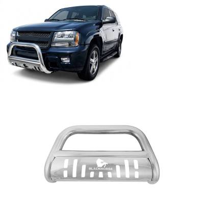 Bull Bar-Stainless Steel-Yukon XL/Yukon/Sierra 1500/Silverado 1500/Avalanche/Escalade EXT/ Escalade ESV/ Suburban 1500/Suburban/ Tahoe|Black Horse Off Road