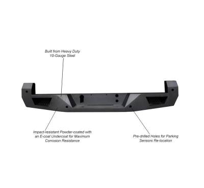 Black Horse Off Road - Armour Heavy Duty Rear Bumper-Matte Black-2016-2023 Toyota Tacoma|Black Horse Off Road - Image 10