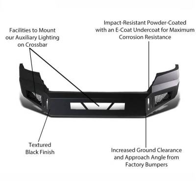 Black Horse Off Road - Armour Heavy Duty Front Bumper-Matte Black-2015-2020 Chevrolet Colorado|Black Horse Off Road - Image 12