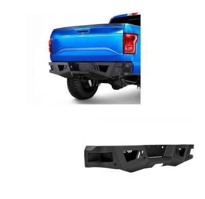 Armour Heavy Duty Rear Bumper-Matte Black-2015-2020 Ford F-150|Black Horse Off Road