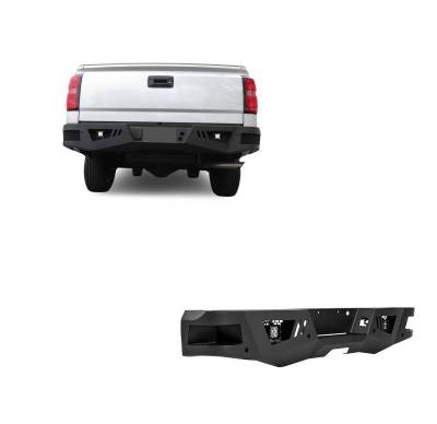 Armour Heavy Duty Rear Bumper Kit-Matte Black-2019-2022 GMC Sierra 1500 Limited|2007-2018 GMC Sierra 1500|2019-2021 Chevrolet Silverado 1500 LD|2007-2018 Chevrolet Silverado 1500|Black Horse Off Road