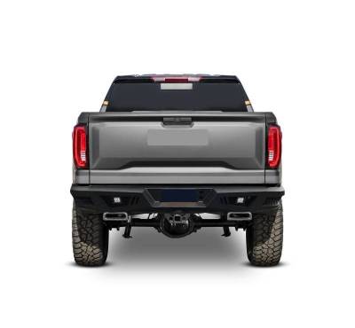 Black Horse Off Road - Armour Heavy Duty Rear Bumper Kit-Matte Black-2019-2022 GMC Sierra 1500 Limited|2007-2018 GMC Sierra 1500|2019-2021 Chevrolet Silverado 1500 LD|2007-2018 Chevrolet Silverado 1500|Black Horse Off Road - Image 9