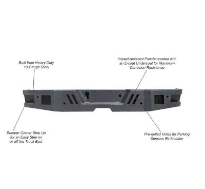Black Horse Off Road - Armour Super Heavy Duty Rear Bumper-Matte Black-2014-2021 Toyota Tundra|Black Horse Off Road - Image 12