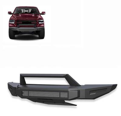Armour II Heavy Duty Modular Front Bumper-Matte Black-2019-2024 Ram 1500|Black Horse Off Road