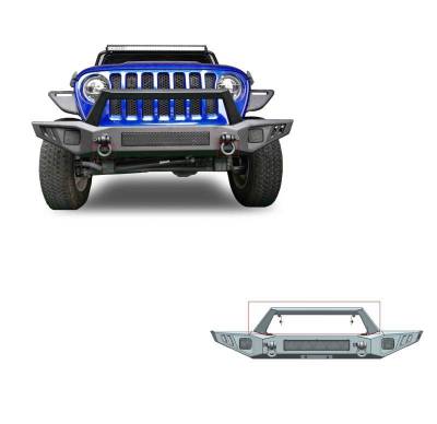 Black Horse Off Road - Armour Heavy Duty Front Bumper-Matte Black-2020-2026 Jeep Gladiator/2018-2026 Jeep Wrangler|Black Horse Off Road - Image 2
