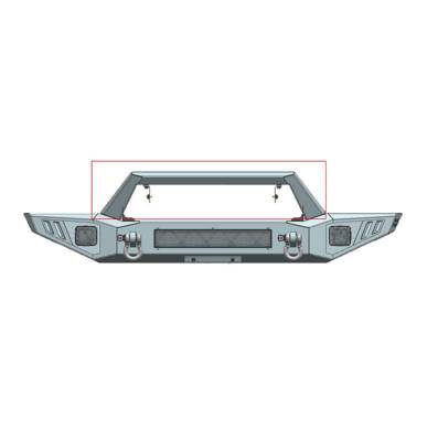 Black Horse Off Road - Armour Heavy Duty Front Bumper-Matte Black-2020-2026 Jeep Gladiator/2018-2026 Jeep Wrangler|Black Horse Off Road - Image 8