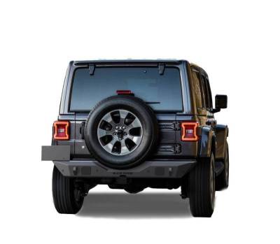 Black Horse Off Road - Armour Heavy Duty Rear Bumper-Matte Black-2018-2026 Jeep Wrangler|Black Horse Off Road - Image 4