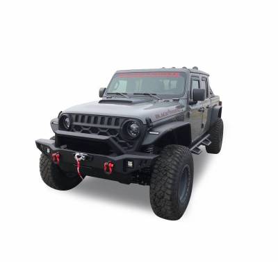 Black Horse Off Road - Armour Heavy Duty Front Bumper-Matte Black-2020-2026 Jeep Gladiator/2018-2026 Jeep Wrangler|Black Horse Off Road - Image 3